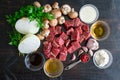 Steak Diane Casserole Ingredients Royalty Free Stock Photo