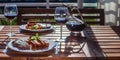 Steak dinner with fries Royalty Free Stock Photo