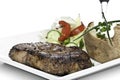 Steak Dinner with salad and potatoe Royalty Free Stock Photo