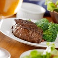Steak dinner with wine Royalty Free Stock Photo