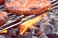 Steak and fire Royalty Free Stock Photo