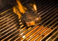 Steak on a Flaming Grill