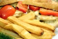 Steak Fries and Sandwich Royalty Free Stock Photo