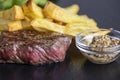 Steak with fries Royalty Free Stock Photo
