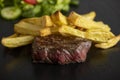 steak with fries Royalty Free Stock Photo