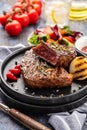 Steak - grilled beef steak. Fillet steak beef meat with fresh s