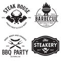 Steak House, barbecue, bbq party, restaurant logo templates. Collection elements for grill menu design