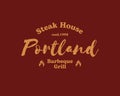 Steak house barbeque grill lettering logo design template