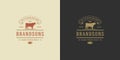 Steak house logo vector illustration bull silhouette good for farm or restaurant badge