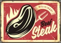 Steak house retro advertisement