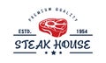 Steak House Typography Label. Vector Illustration Royalty Free Stock Photo