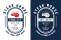 Steak House Typography Label. Vector Illustration Royalty Free Stock Photo