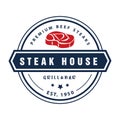 Steak House Typography Label. Vector Illustration Royalty Free Stock Photo