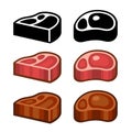 Steak Icons Set. Vector Royalty Free Stock Photo