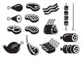 Steak icons set vector illustration Royalty Free Stock Photo