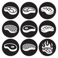 Steak Icons Set Royalty Free Stock Photo