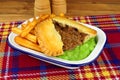 Steak And Kidney Pie And Chips Meal Royalty Free Stock Photo