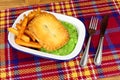 Steak And Kidney Pie And Chips Meal Royalty Free Stock Photo