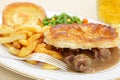 Steak and kidney pie meal Royalty Free Stock Photo