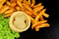 Steak And Kidney Pudding And Chips Meal Royalty Free Stock Photo