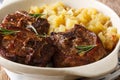 Steak of lamb with rosemary and apple chutney close-up. horizontal Royalty Free Stock Photo