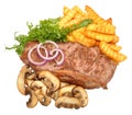 Steak And Mushroom Meal Royalty Free Stock Photo