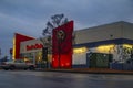 Steak n Shake back corner view rainy day Royalty Free Stock Photo