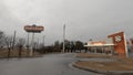 Steak n Shake fast food restaurant exterior stormy day