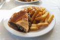 Steak Pie with Chips and Gravy