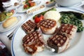 Steak plate and appetizer food