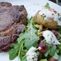 Steak and potato Royalty Free Stock Photo