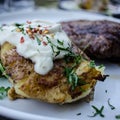 Steak and potato Royalty Free Stock Photo