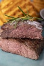 Steak with potato lattices Royalty Free Stock Photo