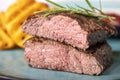 Steak with potato lattices Royalty Free Stock Photo