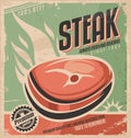 Steak retro poster design