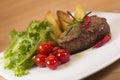 Steak with salad