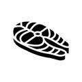 steak salmon glyph icon vector illustration