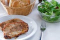 Steak with small salad