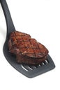 Steak on spatula