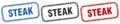 steak square isolated sign set. steak stamp.