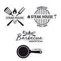 Steakhouse and barbecue shop design labels in black on a white background Royalty Free Stock Photo