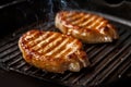 Steaks in a cast iron pan