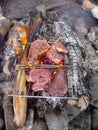 Steaks grilling