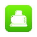 Steal toaster icon green vector