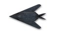 Stealth fighter jet, military aircraft, top view Royalty Free Stock Photo