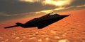 Stealth Fighter Jet Side View