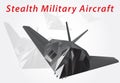 Stealth Military Aircraft. Vector illustration Royalty Free Stock Photo