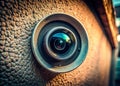 Stealth Security Unveiling the Hidden Surveillance Network Through a CloseUp of a Security Camera Lens Poised in an