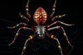 Stealthy Orb weaver spider arabesca predator. Generate Ai