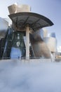 Steam from the artificial lake of the Guggenheim M Royalty Free Stock Photo